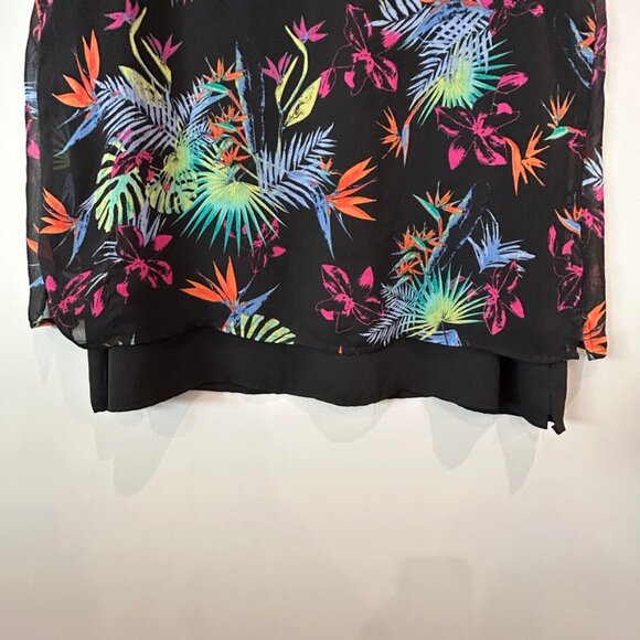 APT. 9 Womens Black multi-color floral dressy tank top Size XL - Picture 6 of 6